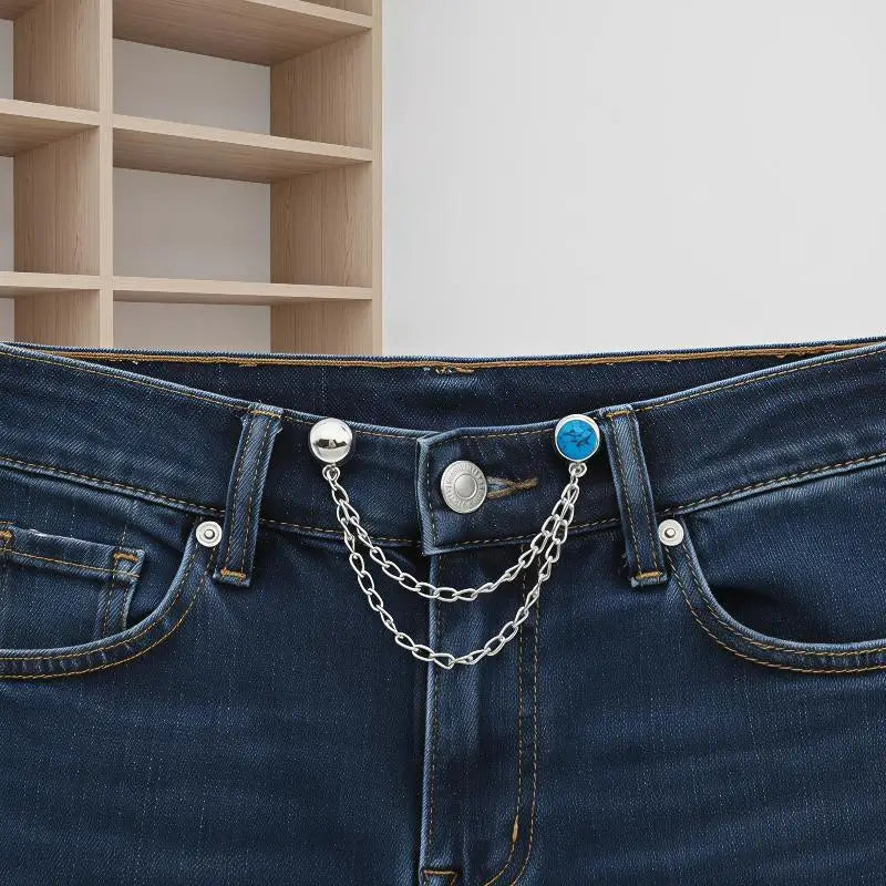 2-Pack Magnetic Pants Chain Buckle – No-Punch Jeans Clip Clothing Chain Buckle SPOT