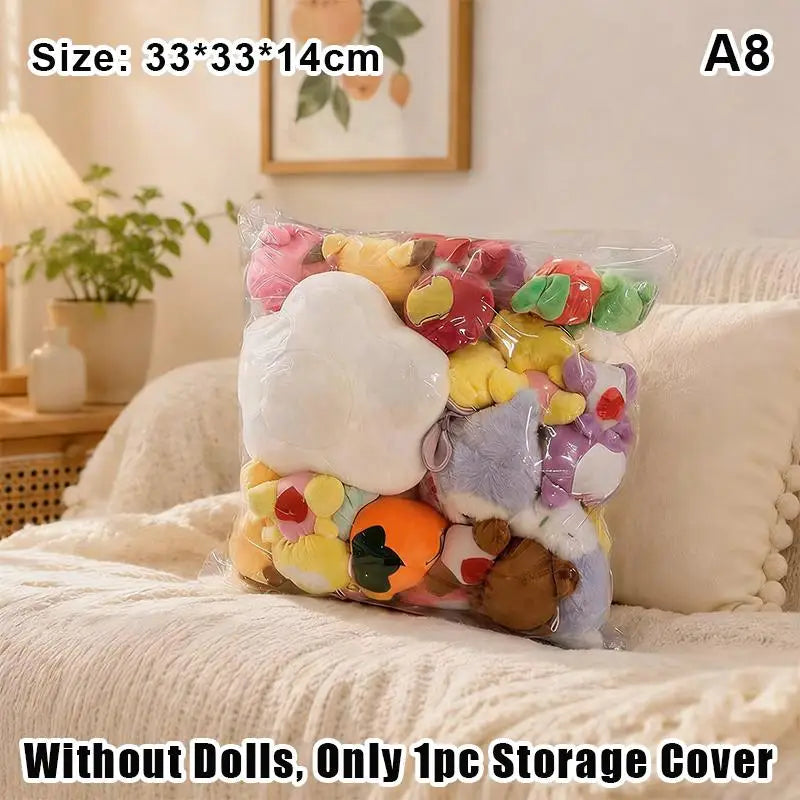 Transparent PVC Plush Toy Storage Chair Cover with Zipper Toy Storage Bag SPOT A8