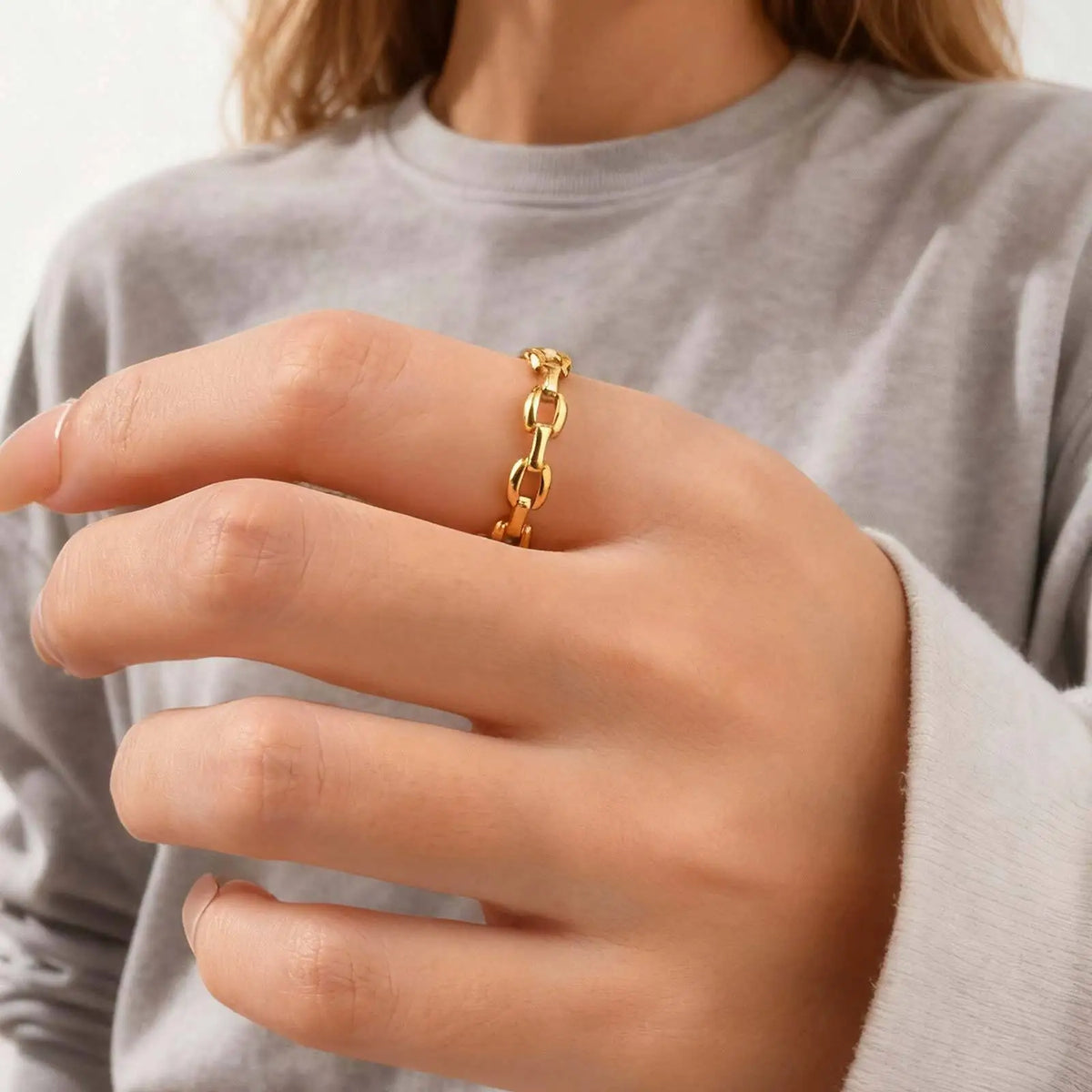 Minimalist Gold Cuff Ring for Women – Non-Tarnish Stackable Gold Cuff Ring SPOT US Ring Size 09