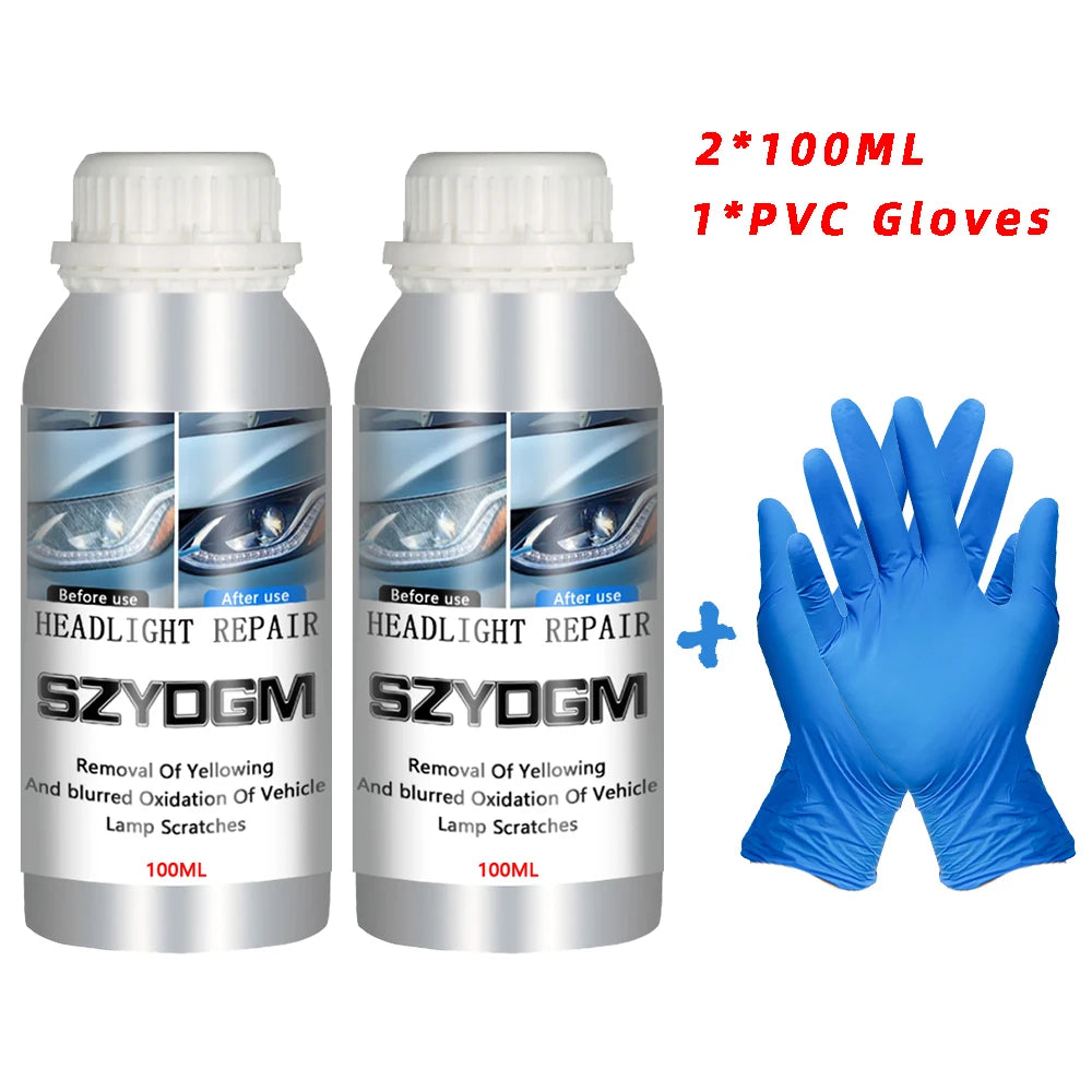 Car Headlight Restoration Liquid Polymer – 2 x 100ml Headlight Restoration Kit SPOT 2PC 100ML