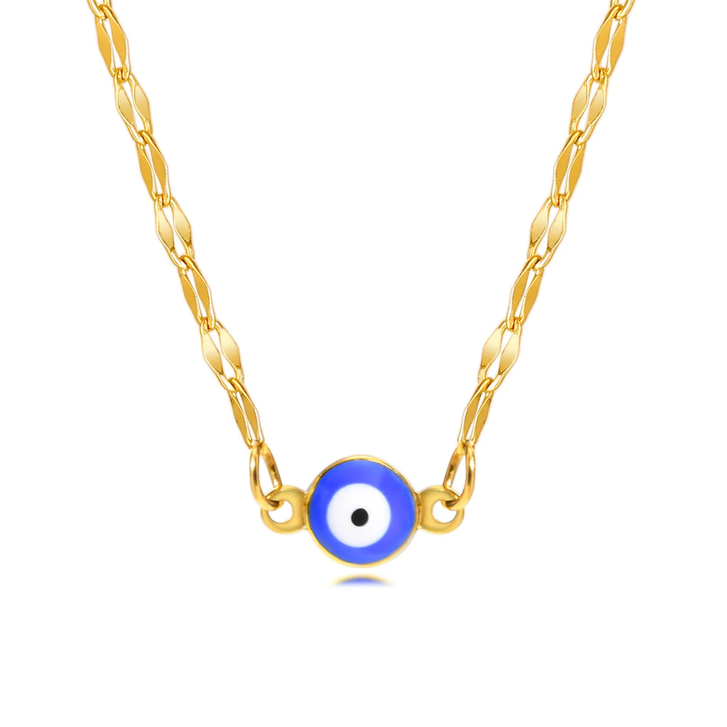 Evil Eye Necklace – Blue Nazar Pendant | Gold Stainless Steel Pendant Necklace SPOT NC-1263G