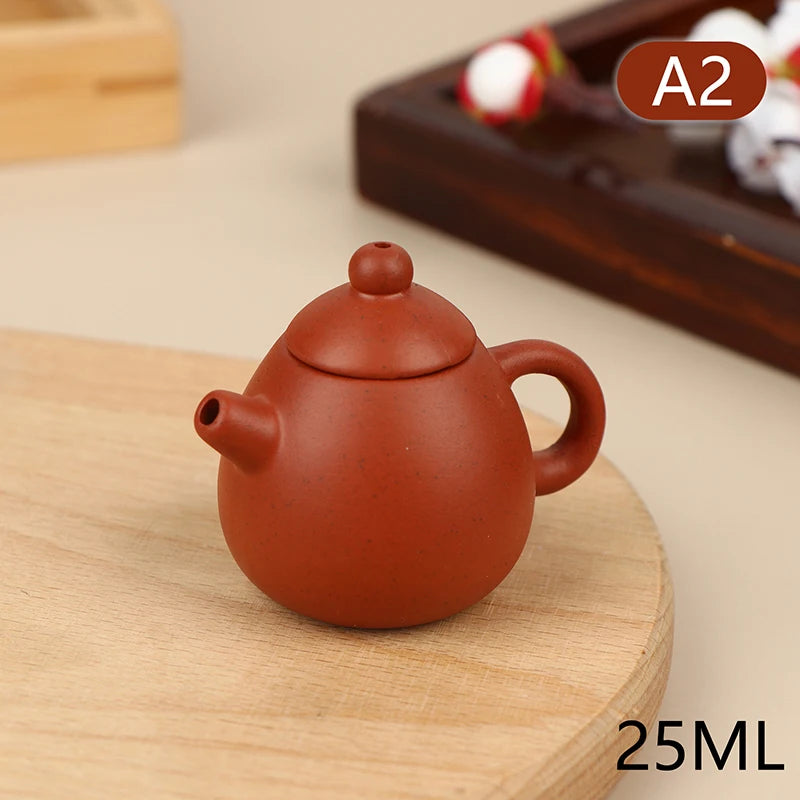 Mini Purple Clay Teapot 25ml – Handmade Pocket Travel Tea Set Mini Clay Teapot SPOT A2