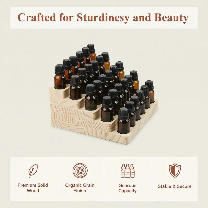 Wooden Essential Oil Display Rack – Multi-Bottle Storage Stand Essential Oil Rack SPOT