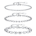 18K Gold Plated Oval Beaded Bracelet – Stackable Bangle Women Beaded Chain Bracelet SPOT Silver Color 5mm