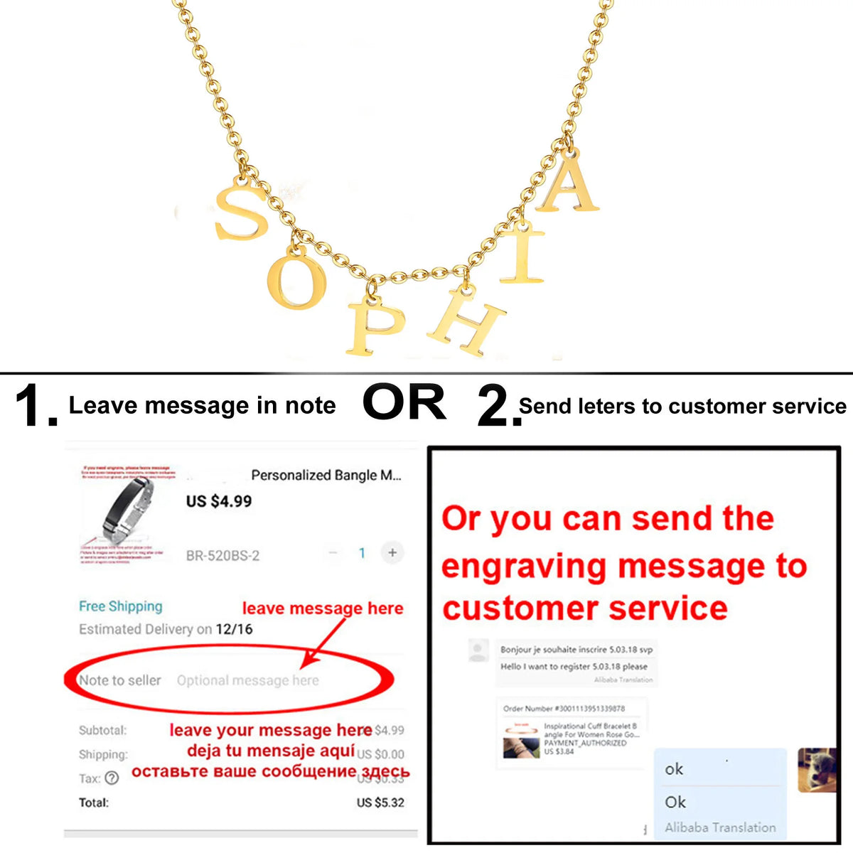 Personalized Initial Letter Necklace – Custom Name Pendant Custom Name Necklace SPOT