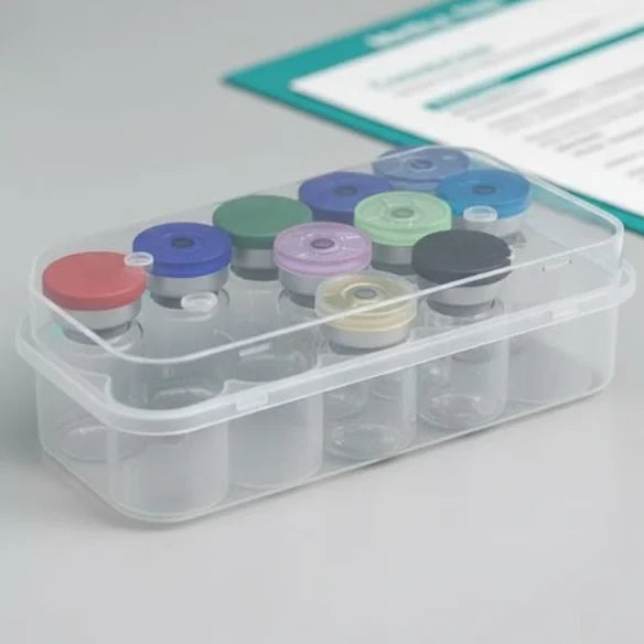 Transparent Plastic Vial Storage Box – 3–10ml Organizer Vial Storage Organizer SPOT