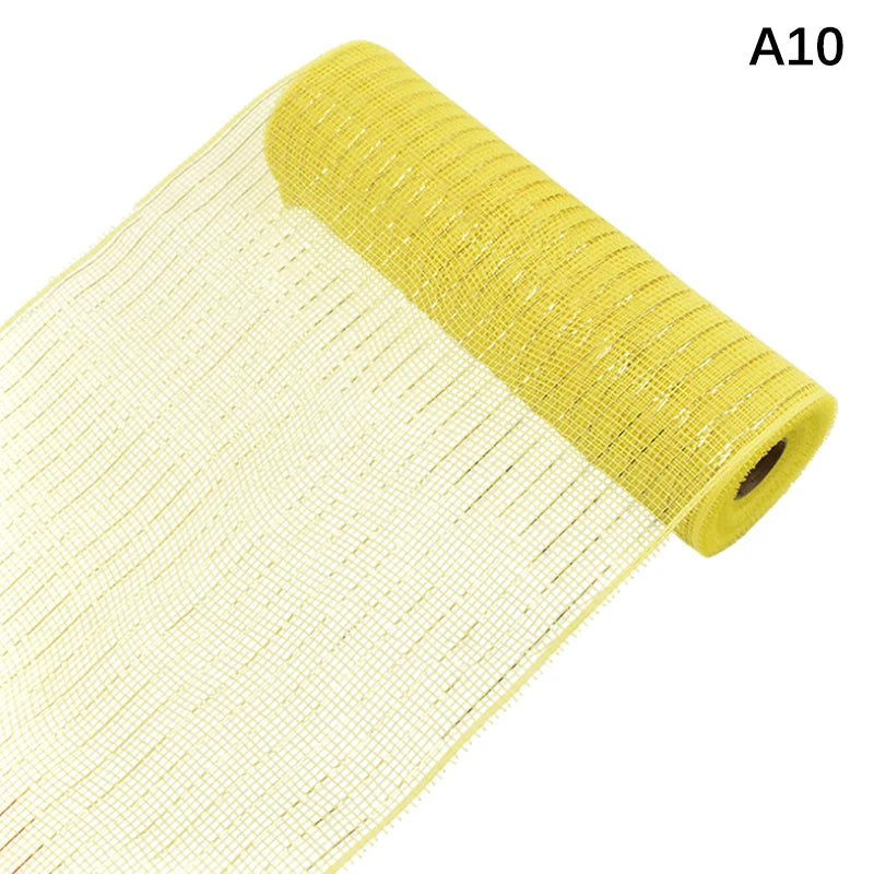 26cm Mesh Christmas Ribbon – 10 Yards Wreath & Tree Decor Christmas Mesh Ribbon SPOT A10