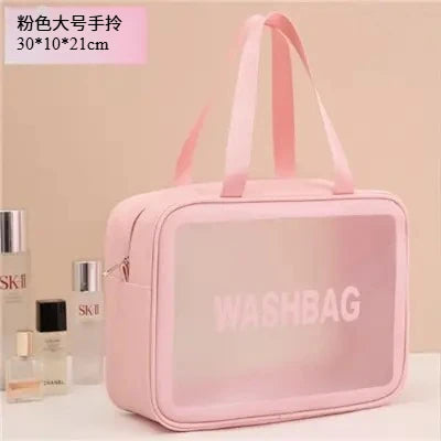 Transparent Waterproof Travel Makeup Bag – Large Capacity Travel Makeup Bag SPOT Large pink