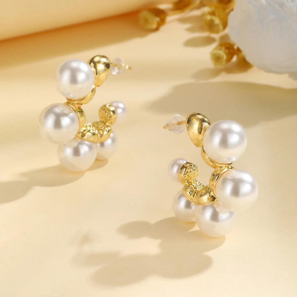 Vintage Pearl Hoop Earrings – Hypoallergenic Stainless Steel Pearl Hoop Earrings SPOT