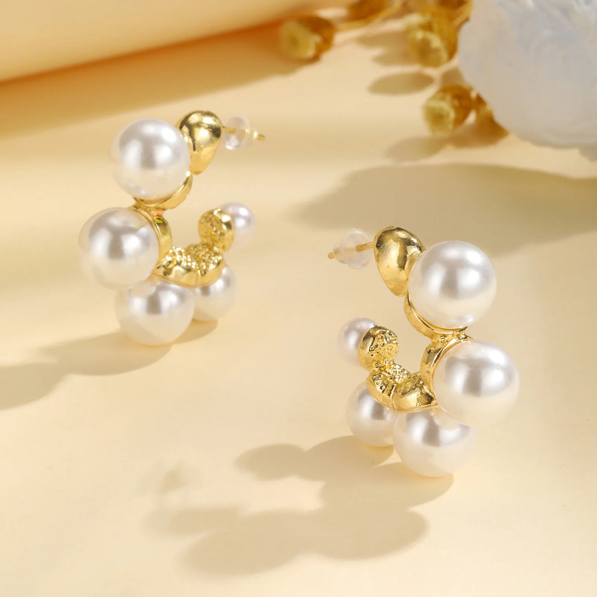 Vintage Pearl Hoop Earrings – Hypoallergenic Stainless Steel Pearl Hoop Earrings SPOT