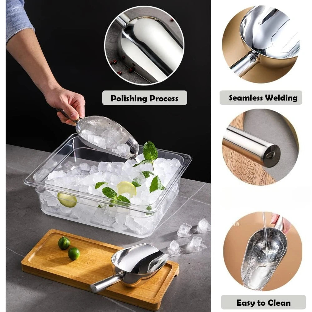 2-Pack 10" Stainless Steel Ice & Food Scoop – Kitchen & Bar Kitchen Food Scoop SPOT