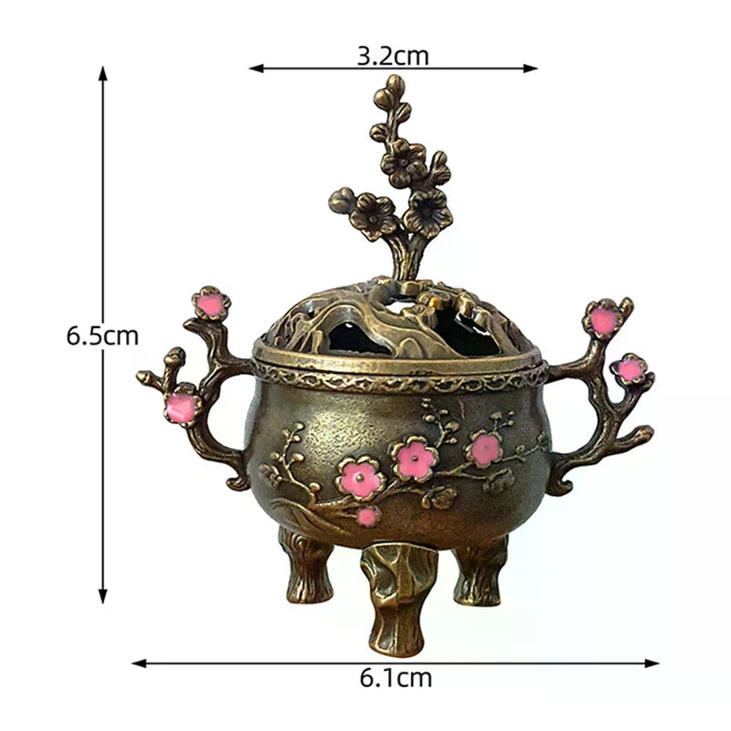 Mini Plum Blossom Incense Burner Bowl – Zinc Alloy Lotus Holder Incense Burner SPOT