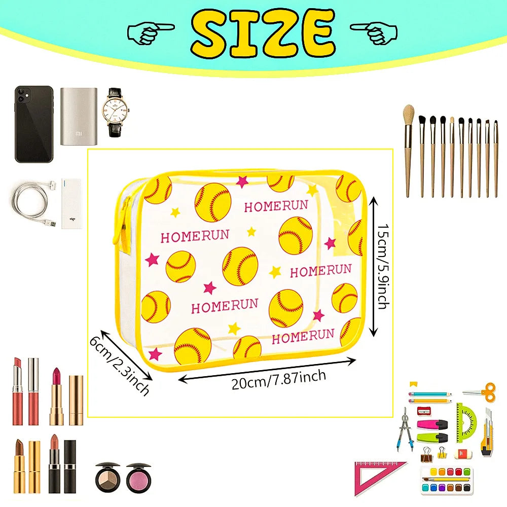 Football-Themed Transparent PVC Toiletry & Makeup Travel Bag Travel Toiletry Bag SPOT Gold