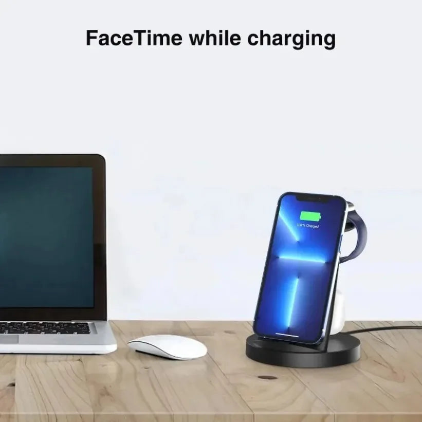 VIKEFON 4-in-1 Wireless Charging Station for iPhone & Apple Watch Wireless Charging Station SPOT
