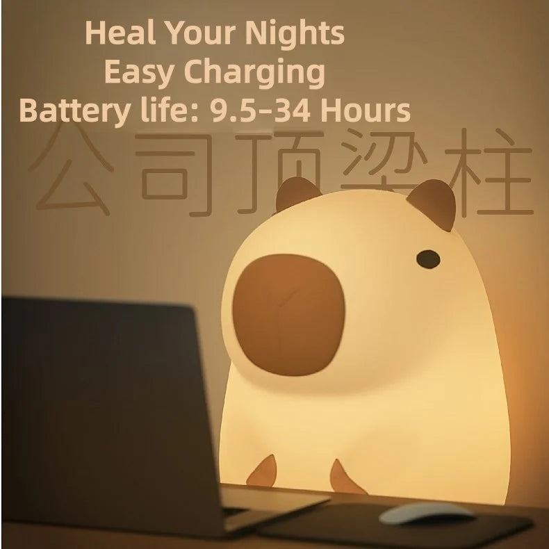 Capybara LED Night Light – Tap Control Rechargeable Bedside Lamp LED Night Light SPOT