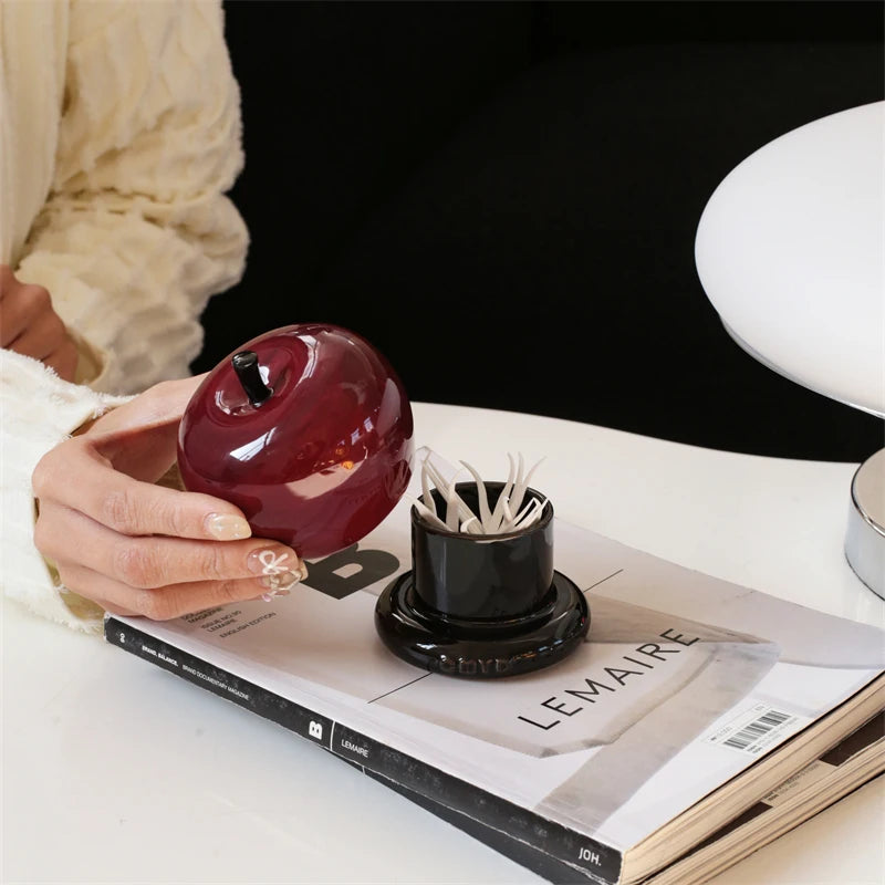 Apple-Shaped Ceramic Toothpick Holder – Home Table Décor Toothpick Holder SPOT