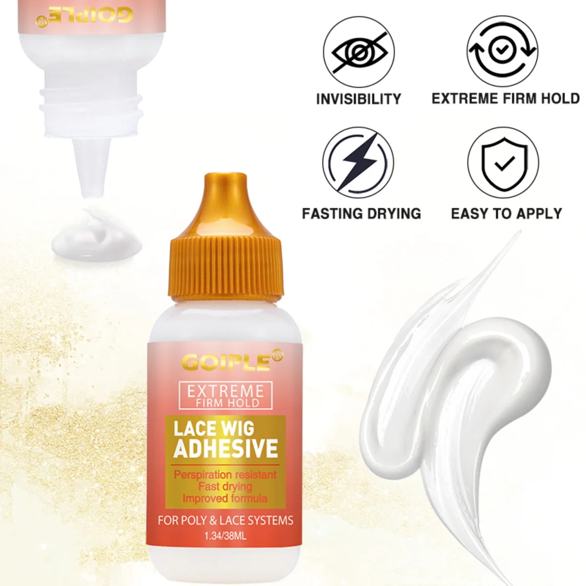 Goiple Wig Adhesive Glue – Waterproof Quick-Dry Lace Bond Wig Bonding Adhesive SPOT