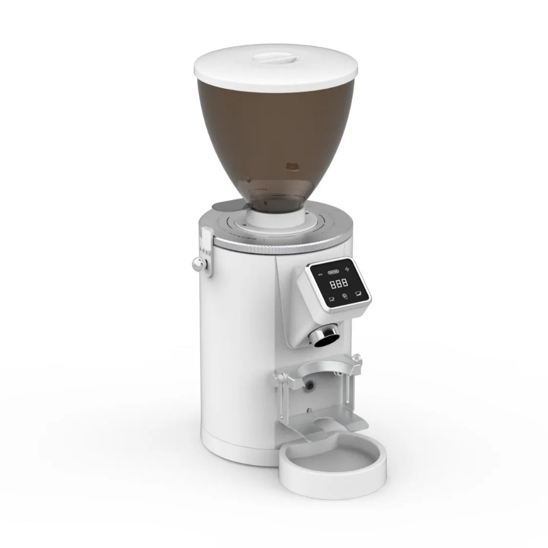 Electric Flat Burr Coffee Grinder – 64mm, 800g, Touch Control Burr Coffee Grinder SPOT White large cup