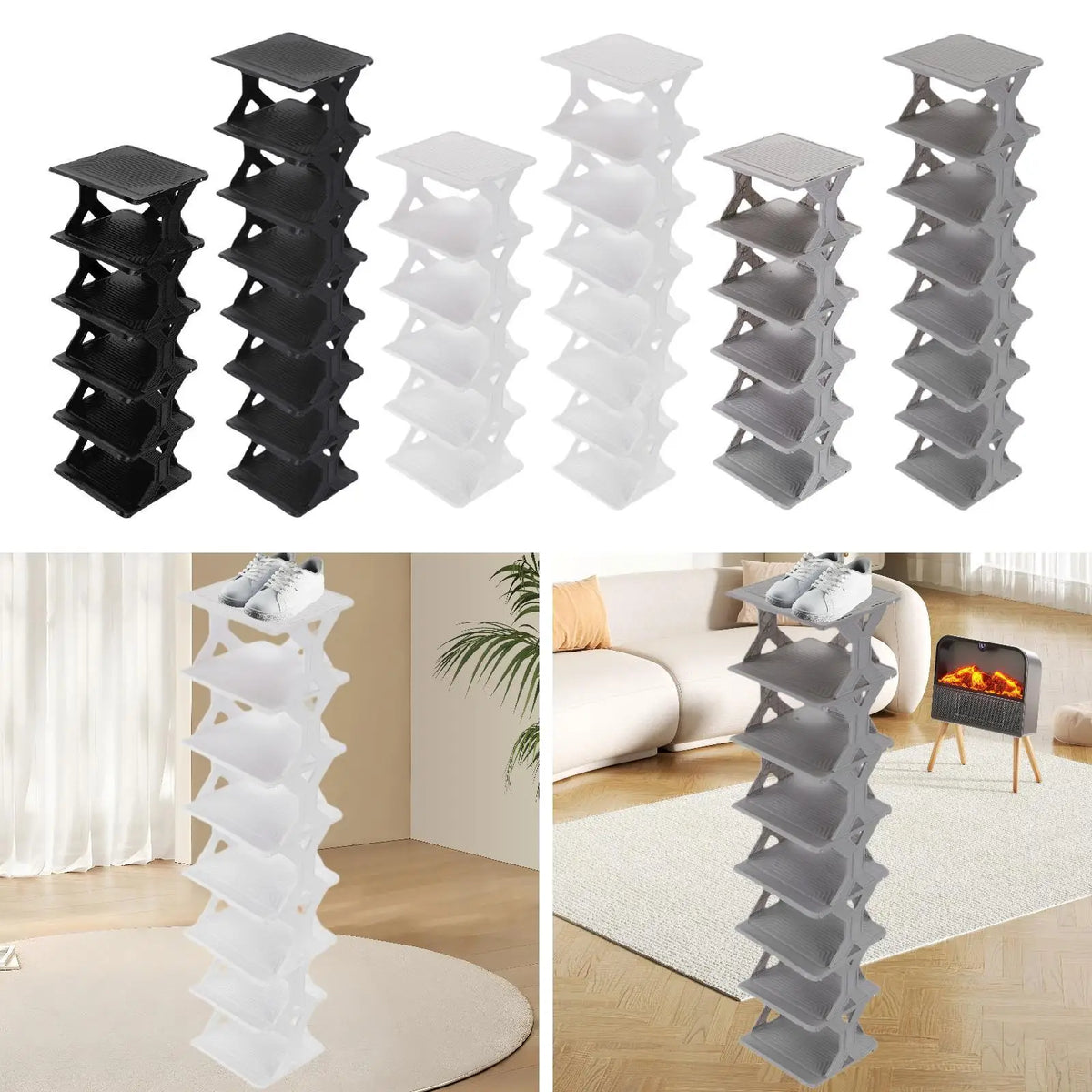 Vertical Shoe Rack – Narrow Corner Space-Saving Organizer Vertical Shoe Rack SPOT