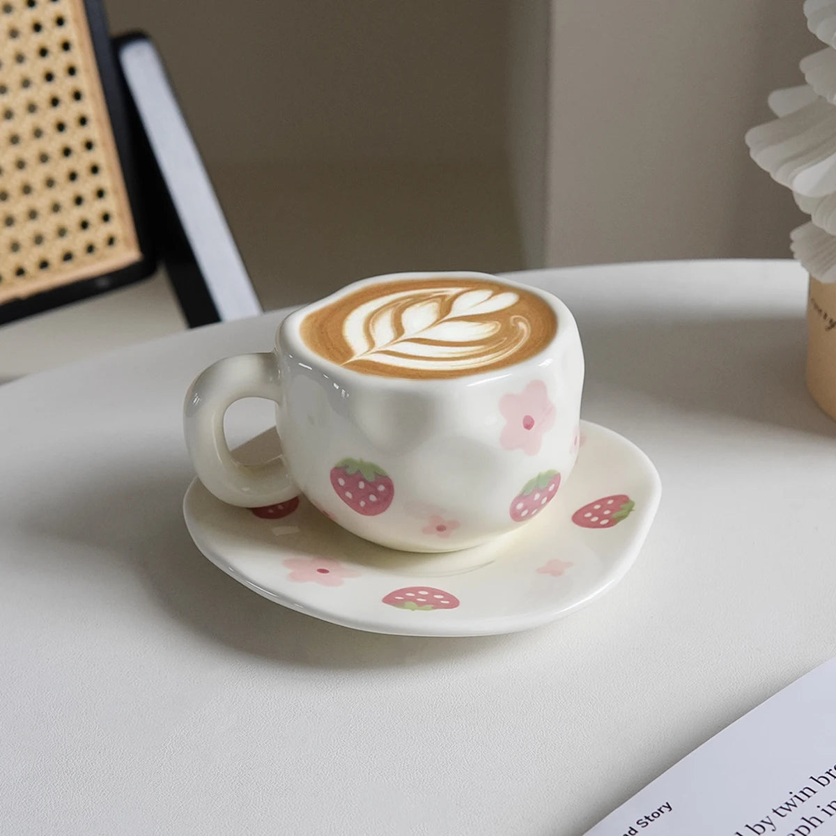 Hand-Painted Floral Ceramic Cup & Saucer Set | Porcelain Ceramic Cup & Saucer SPOT