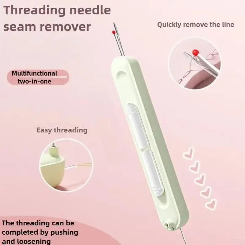 2-in-1 Needle Threader & Seam Ripper – Retractable Sewing Tool Sewing Tool SPOT