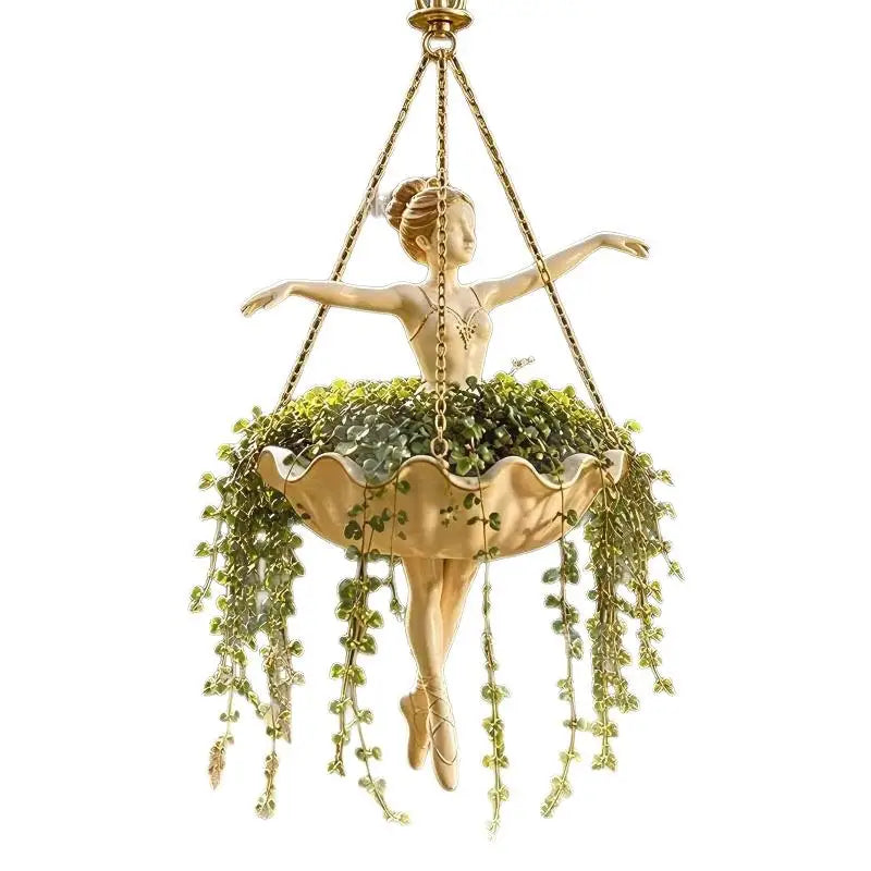 Ballerina Hanging Planter – UV Resistant Resin Ballet Dancer Pot Hanging Planter SPOT
