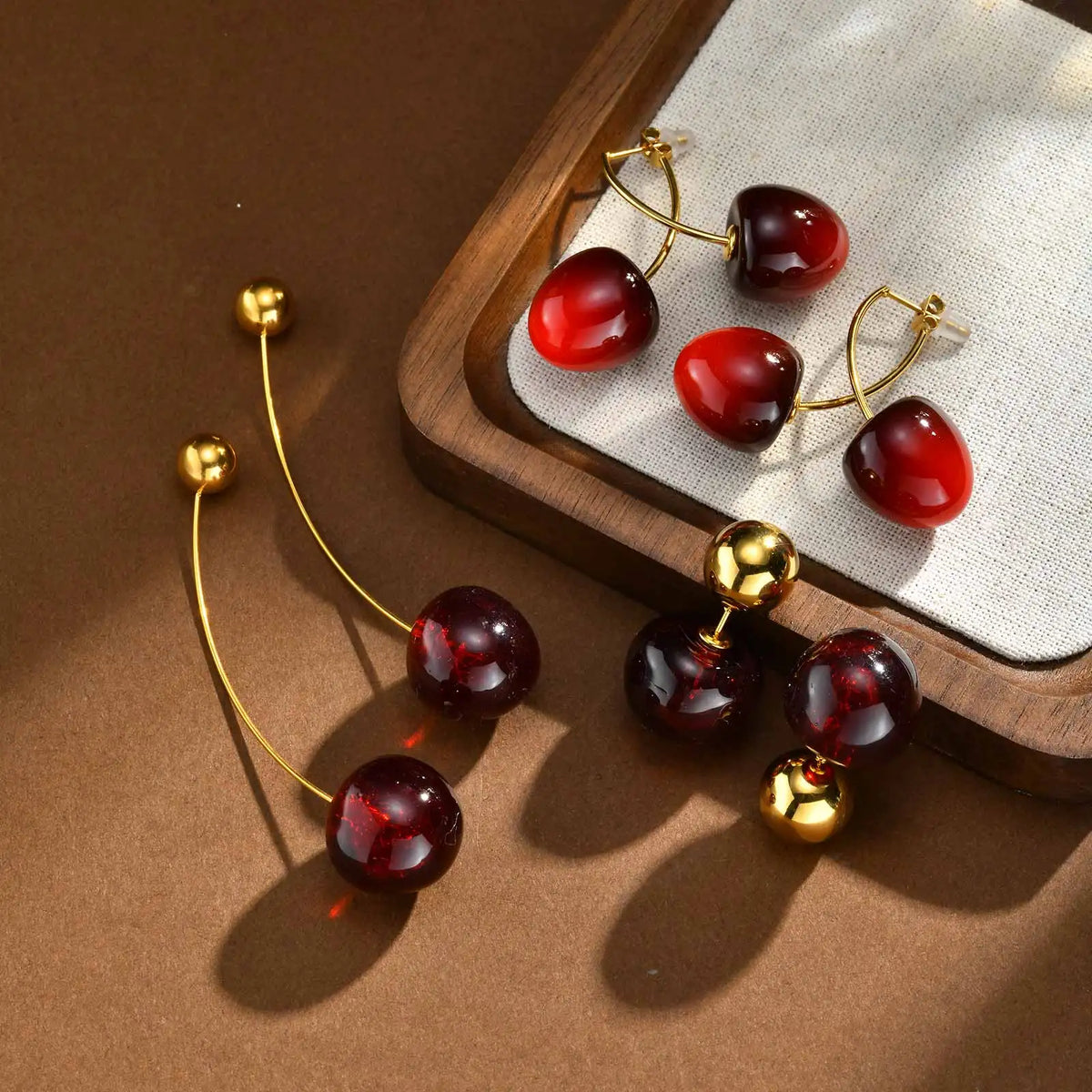 Sweet Cherry Dangle Earrings – Stainless Steel Kpop Jewelry Dangle Earrings SPOT