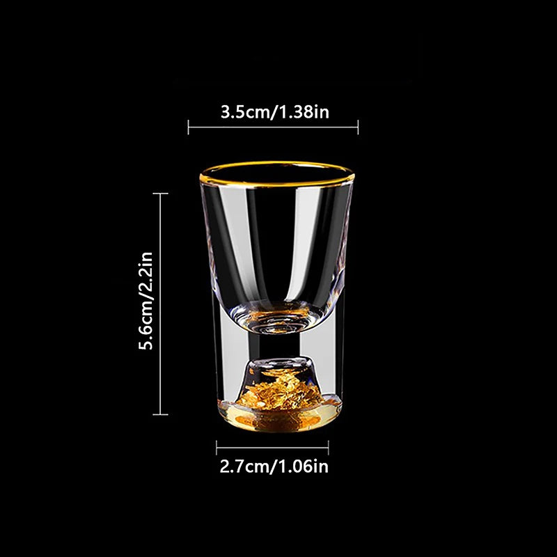 Crystal Liquor Glass – Gold Foil Double Bottom, Lead-Free 10ML Crystal Shot Glass SPOT
