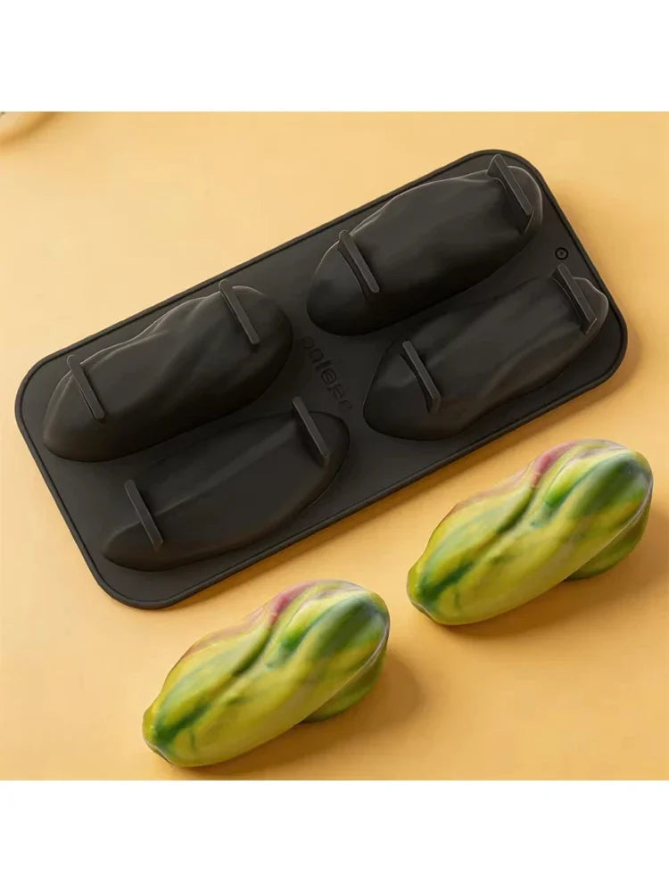 4-Cell Pistachio Silicone Chocolate Mold – Food Grade Baking Silicone Baking Mold SPOT