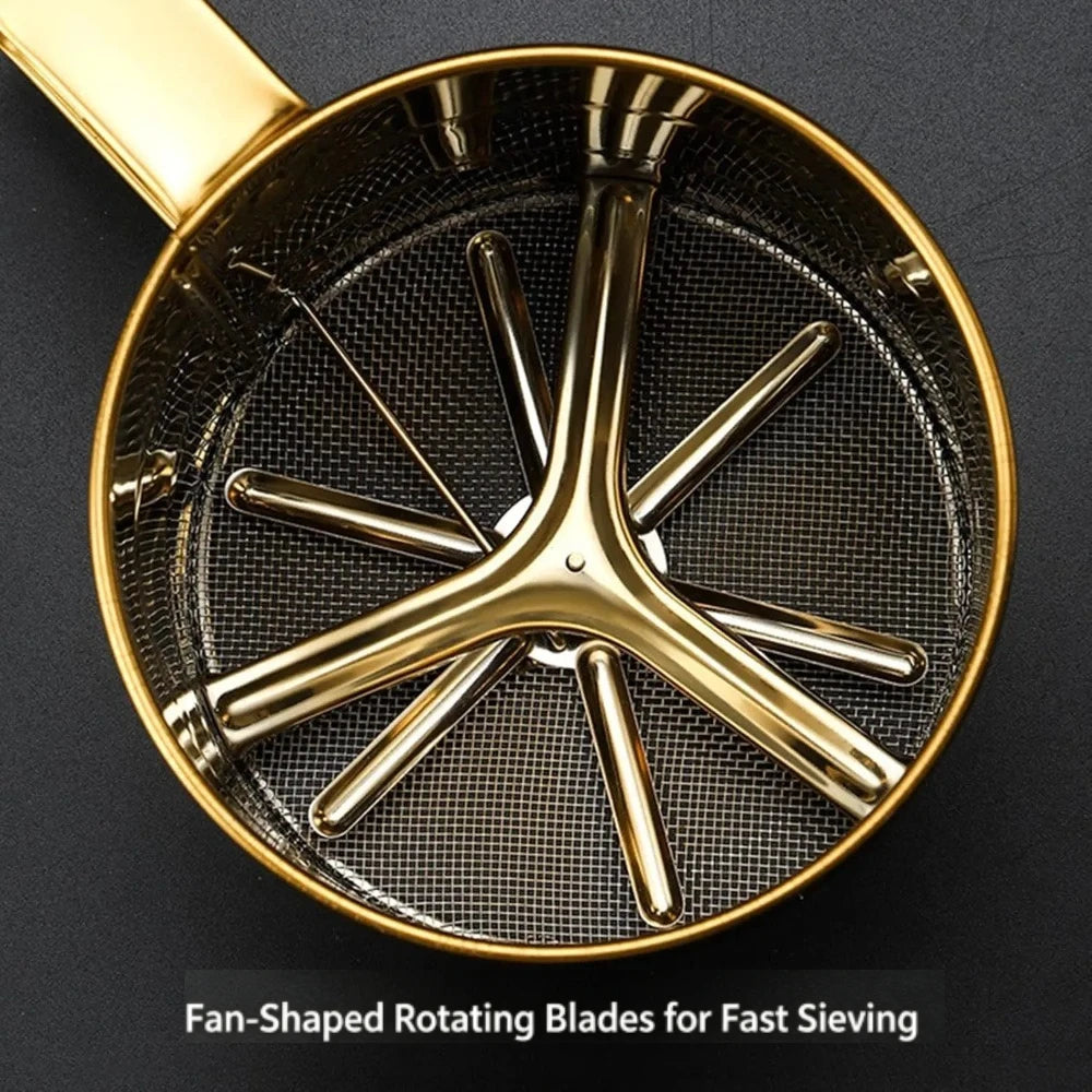 Stainless Steel Flour Sifter – Gold Cup Baking Sieve Baking Flour Sifter SPOT