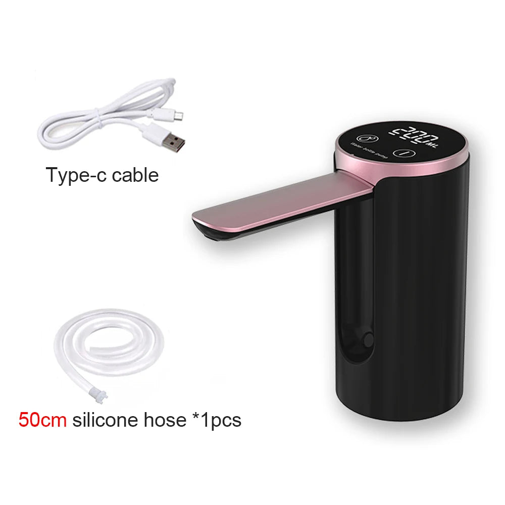 USB Rechargeable Electric Water Dispenser Pump for 19L Bottles Water Dispenser Pump SPOT Black USB Type-C