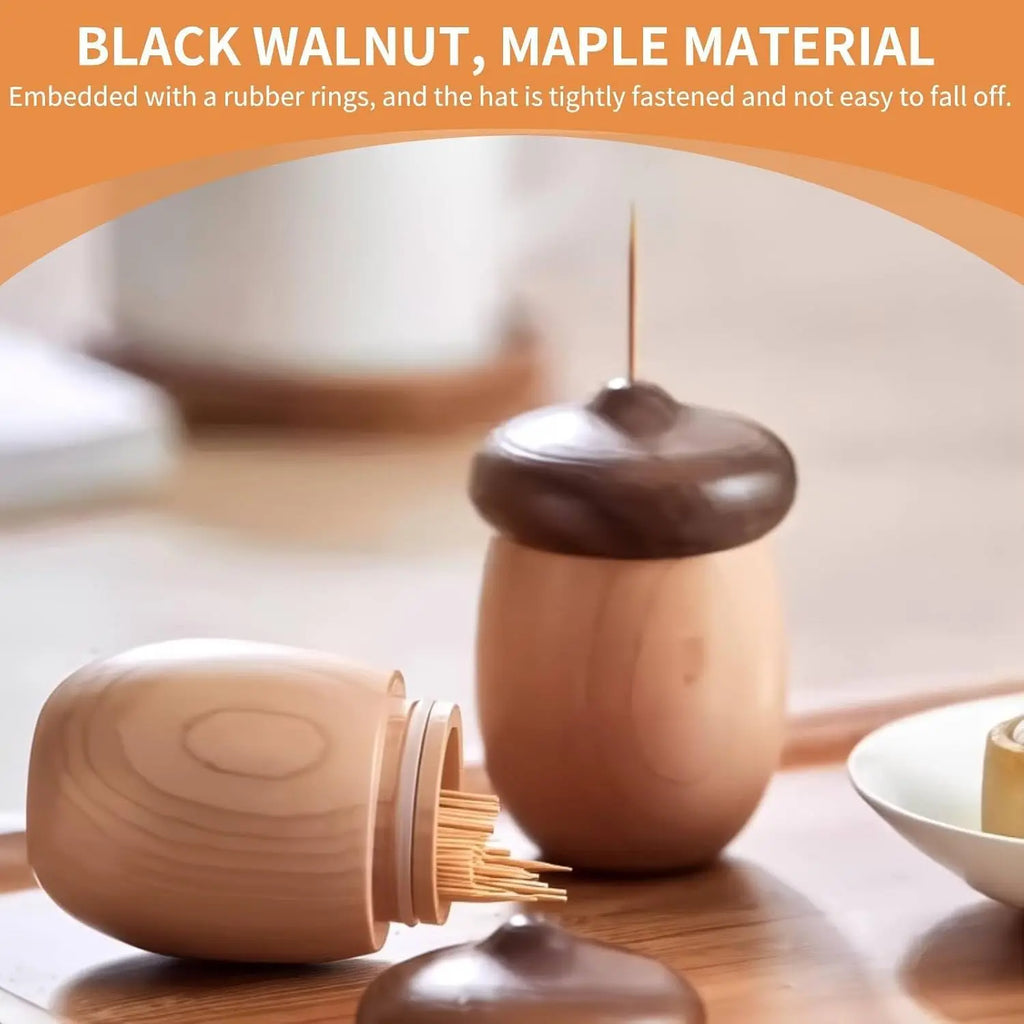 Acorn Wooden Toothpick Holder Dispenser – Home & Office Toothpick Holder SPOT