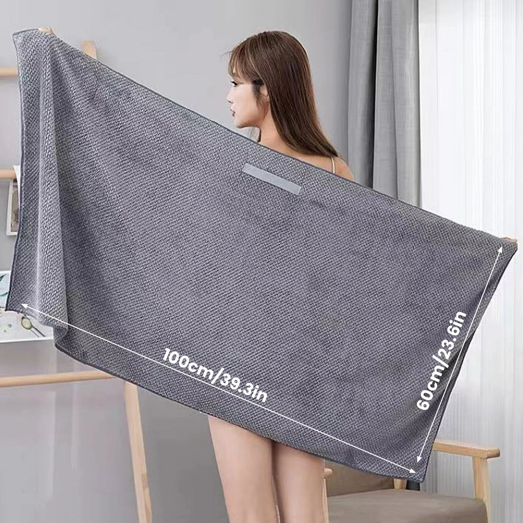 Large Microfiber Hair Towel Wrap with Elastic Loop – 60×100cm Microfiber Hair Towel SPOT