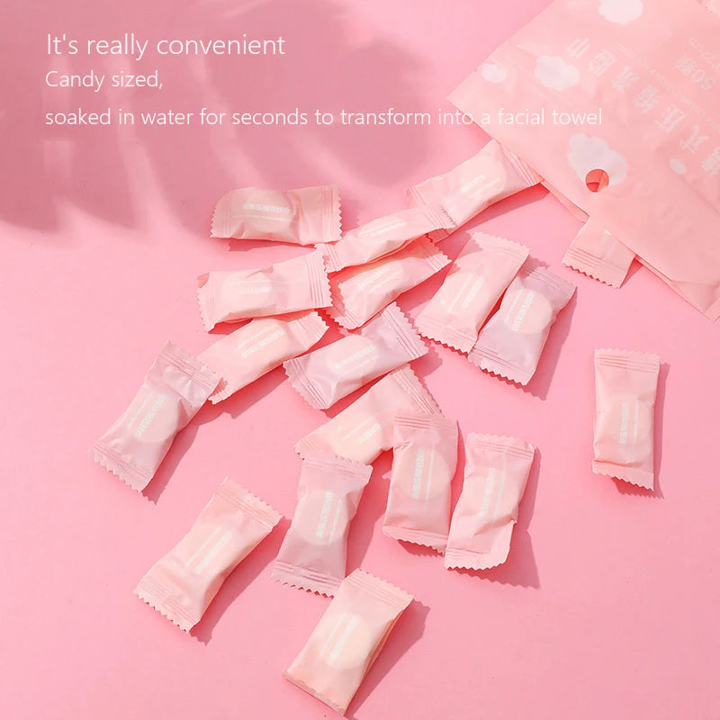 Disposable Compressed Towels – 100% Bamboo Fiber Capsule Tablets Disposable Face Towel SPOT
