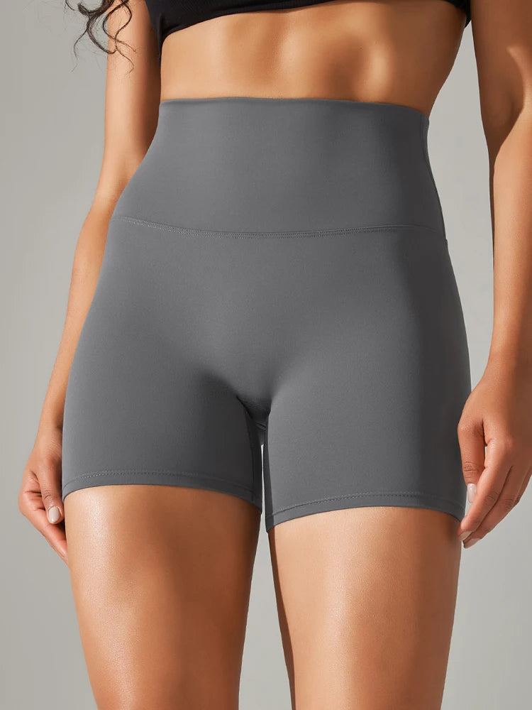 Women's High Waist Squat-Proof Yoga Shorts | Quick-Dry Gym Women's Active Shorts SPOT Dark Grey L