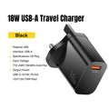 Essager 18W QC 3.0 USB-A Fast Wall Charger – Multi-Device USB Wall Charger SPOT 18W UK Black