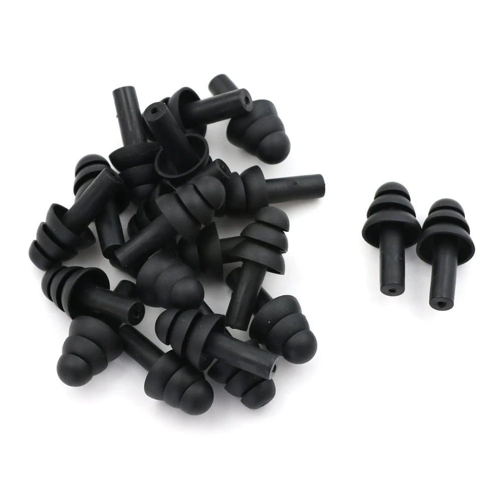 20-Pack Silicone Earplugs – Noise Blocking for Sleep & Study Silicone Earplugs SPOT 0 Black