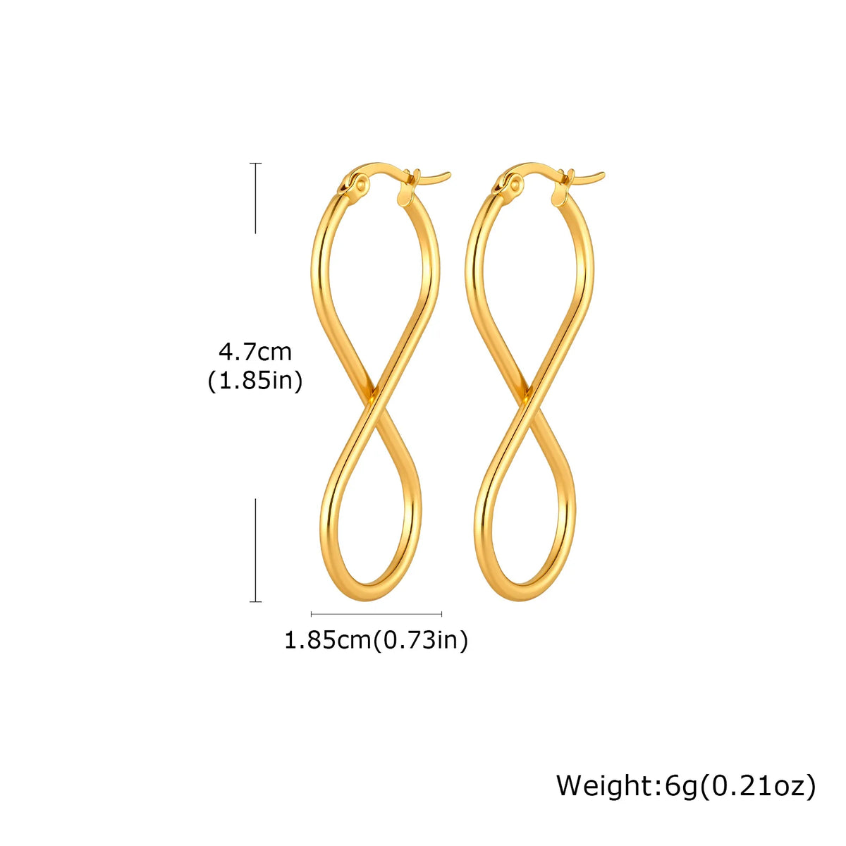 Twisted Infinity Hoop Earrings – 18K Gold Stainless Steel Hoop Earrings SPOT 47cm