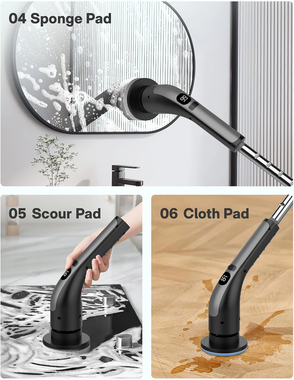 Electric Rotating Cleaning Brush – Extendable Long Handle Electric Cleaning Brush SPOT