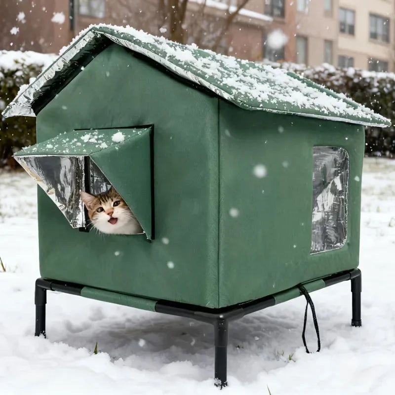 Winter Insulated Waterproof Dog House for Small & Medium Dogs Outdoor Dog House SPOT Green