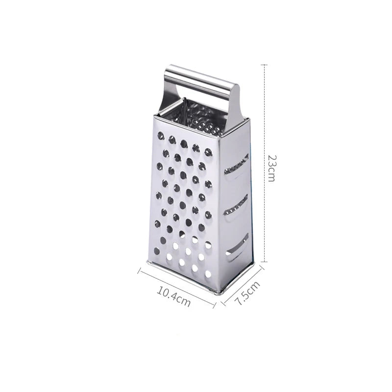 4-Sided Stainless Steel Box Grater – Cheese, Veggie & Fruit Box Grater SPOT 1pc silver-9inch