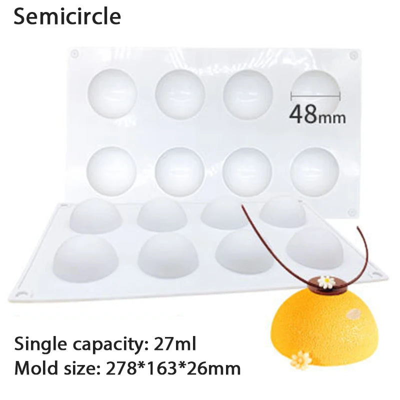 Mushroom Silicone Mousse Cake Mold – Cake Decorating Tool Silicone Cake Mold SPOT Half ball