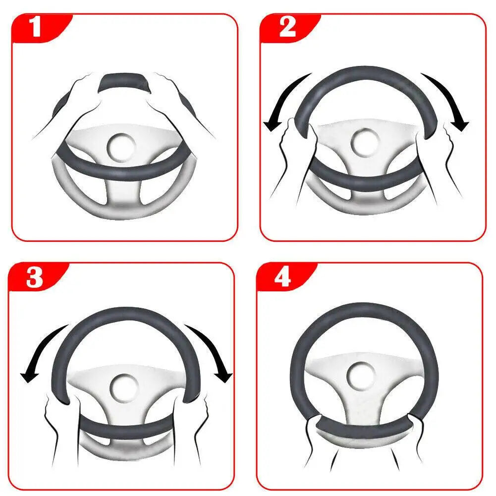 PU Leather Steering Wheel Cover – Fits 14.5–15.5 Inch Wheels Steering Wheel Cover SPOT