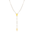 Virgin Mary Rosary Beads Cross Pendant Necklace for Women Pendant Necklace SPOT NC-1658G-2