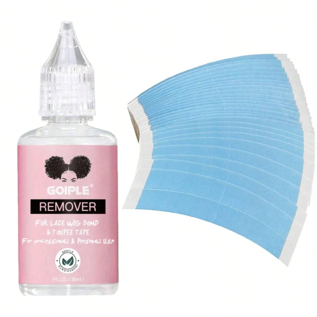 GOIPLE Lace Wig Adhesive Strips, Tape & Remover Kit Wig Adhesive Kit SPOT 30remover-tape-2pcs