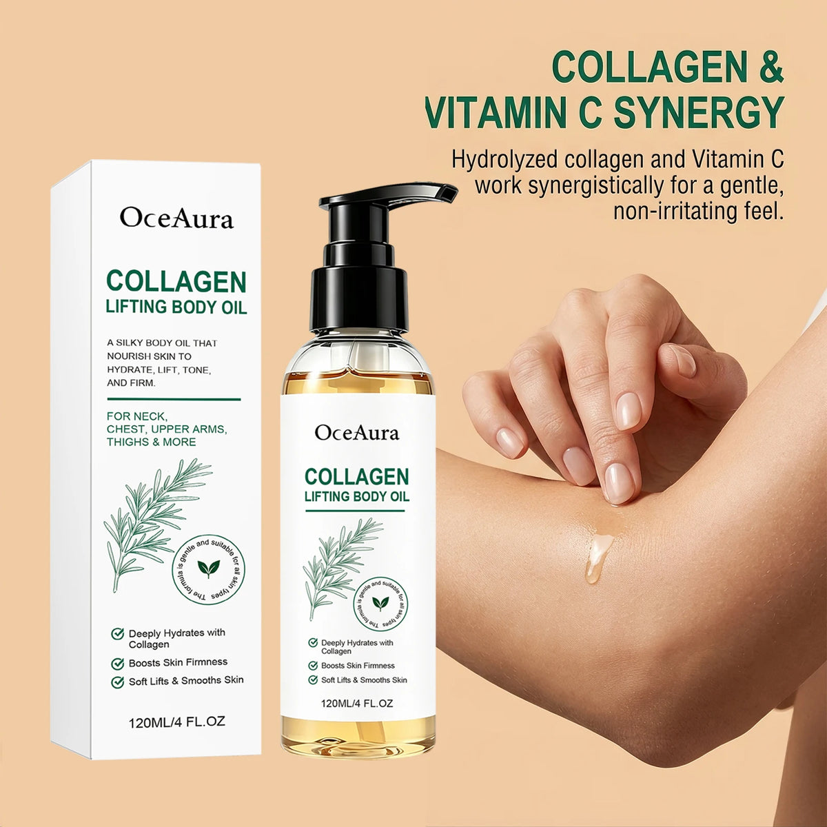 OceAura Collagen Firming Body Oil Vitamin C & E 120ml Firming Body Oil SPOT