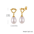 18K Gold Plated Knot Teardrop Pearl Drop Earrings | Dangle Pearl Drop Earrings SPOT ED-832G