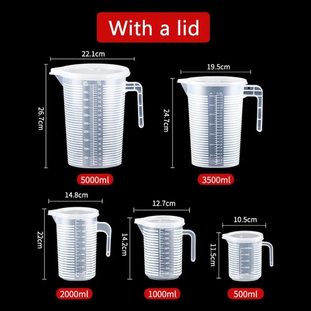 Large Plastic Graduated Measuring Cup with Lid – Clear Beaker Measuring Cup SPOT