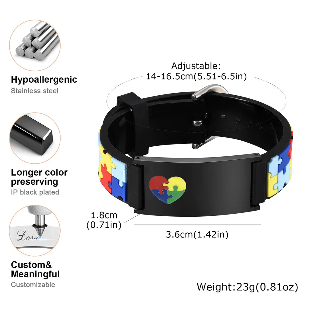 Personalized Kids Silicone ID Bracelet – Custom Engraved Wristband Kids ID Bracelet SPOT
