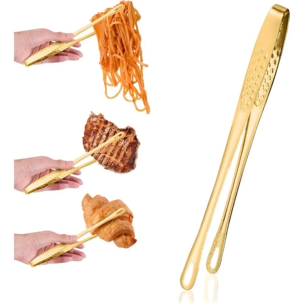 3-Pack Gold-Plated Stainless Steel Korean BBQ Grill Tongs BBQ Grill Tongs SPOT